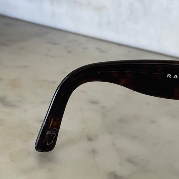 RALPH LAUREN Tortoiseshell Sunglasses Ivory Ribbon Mongram Temple 7585/S - Picture 15 of 16